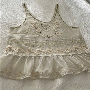 Free people embroidered mesh top